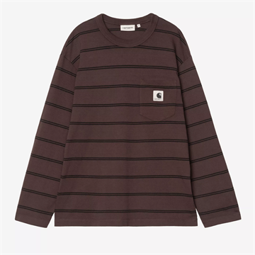 Carhartt WIP W Cardona Pocket l/s T-shirt Cardona Stripe / Natural / Palisander